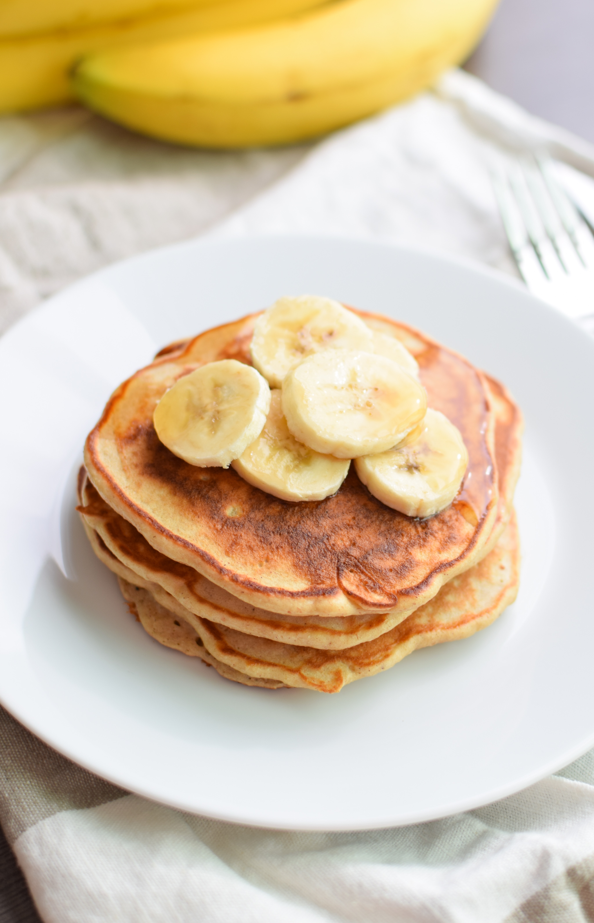 Banana Protein Pancakes Recipe - Delicious, healthy way to eat cake for breakfast! With a little extra protein :) - ProjectMealPlan.com