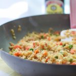 Fried Cauliflower Rice Recipe - Super healthy takeout style fried "rice", made with cauliflower! Packed with veggies and easy to personalize. - ProjectMealPlan.com