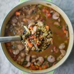Vegetable & Chicken Sausage Lentil Soup recipe - Simple, hearty and delicious fall soup that will make your home smell amazing on any week night! ProjectMealPlan.com