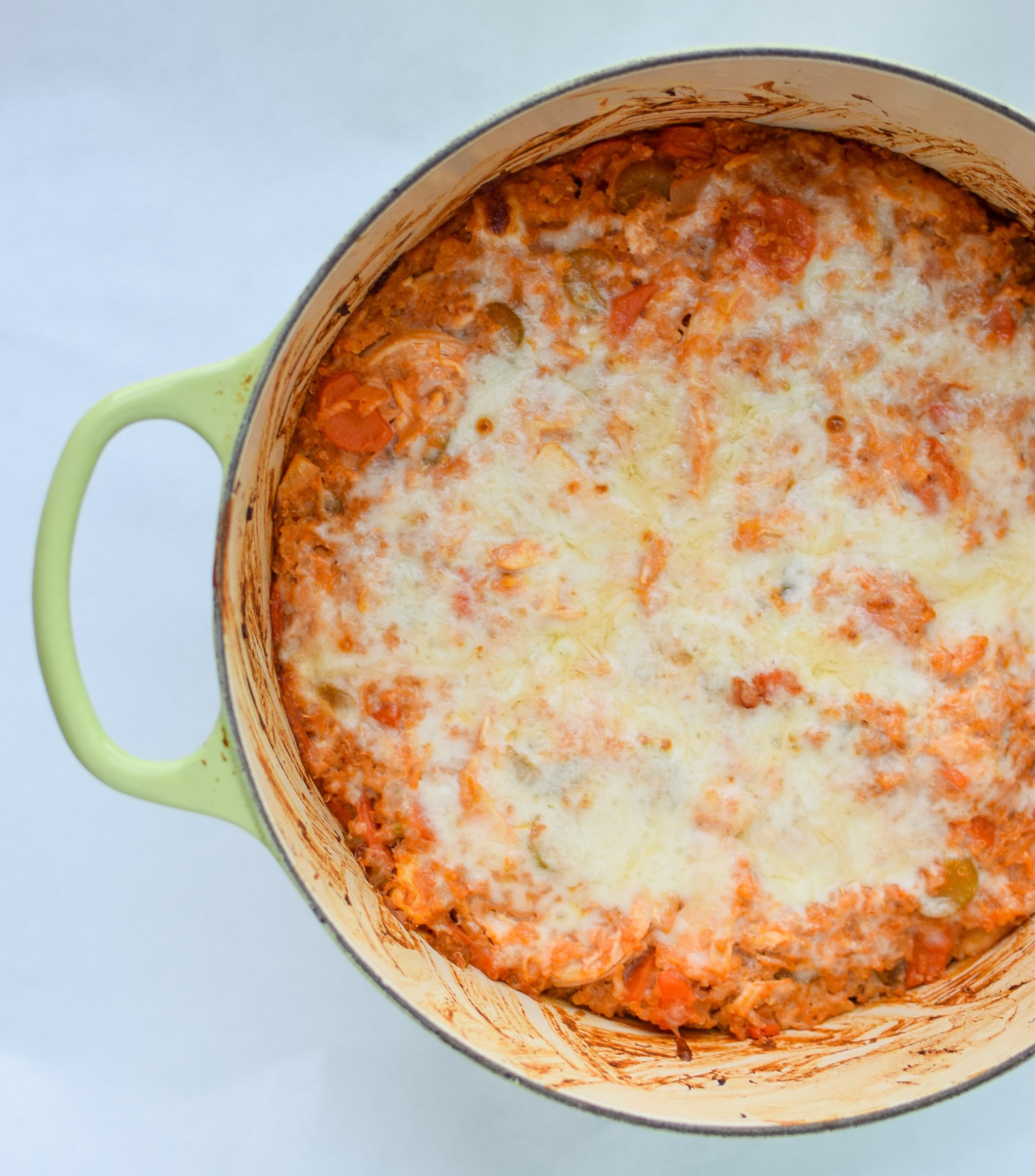 Buffalo Chicken Quinoa Bake recipe - All the best flavors of buffalo chicken, baked to perfection with veggies and quinoa! - ProjectMealPlan.com