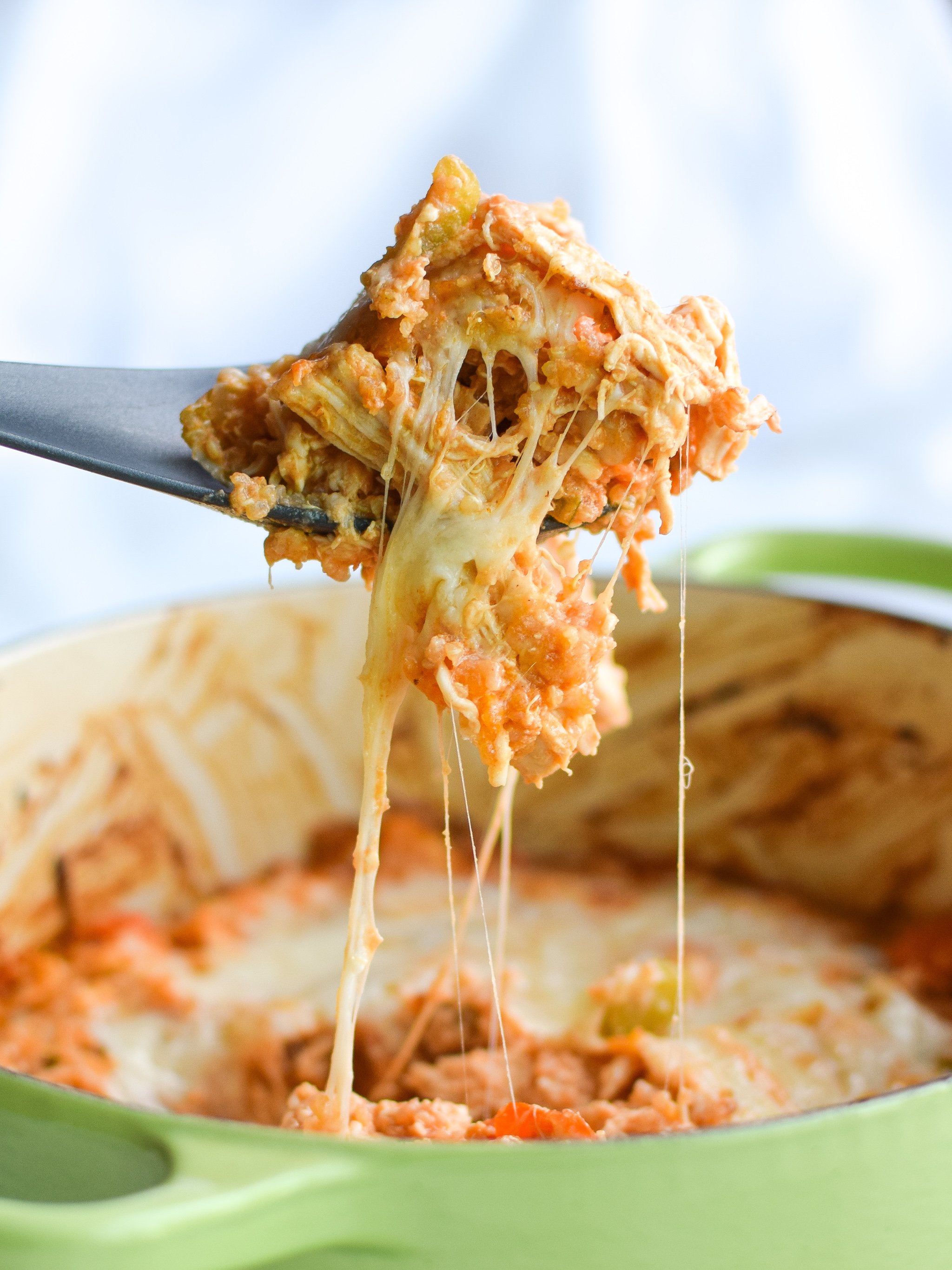 Buffalo Chicken Quinoa Bake recipe - All the best flavors of buffalo chicken, baked to perfection with veggies and quinoa! - ProjectMealPlan.com