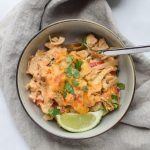 Baked Chicken Fajita Noodle Casserole - All the best chicken fajita flavors with peppers and onions, in casserole form! - ProjectMealPlan.com