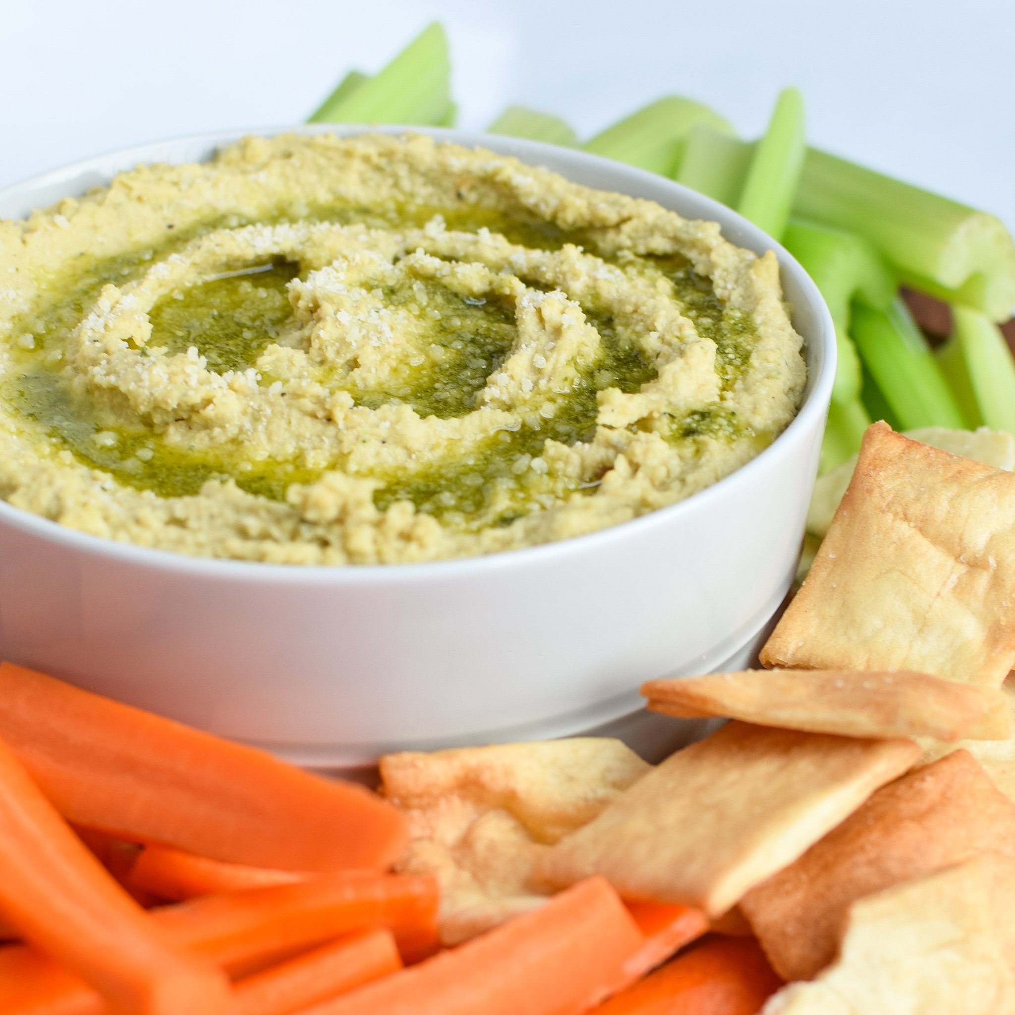 Snack Prep: Veggie Sticks with Easy Pesto Hummus - Project Meal Plan