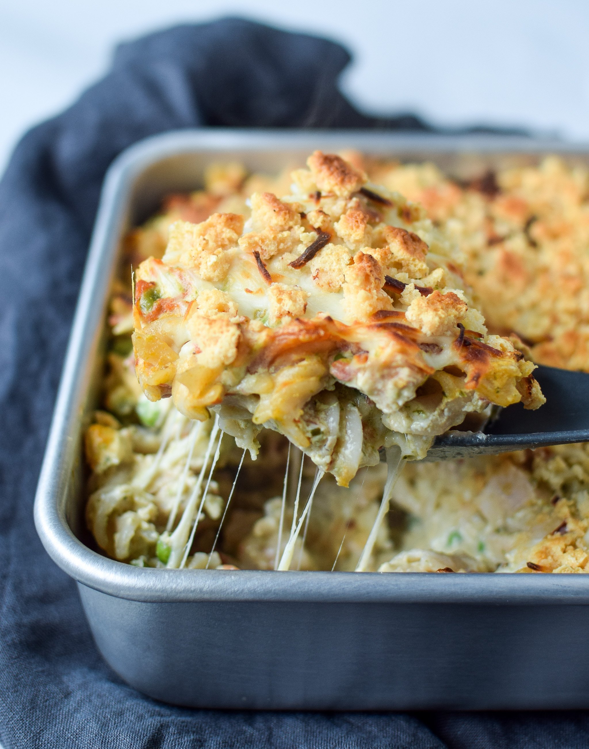 Creamy Pesto Pasta Chicken Bake With Peas