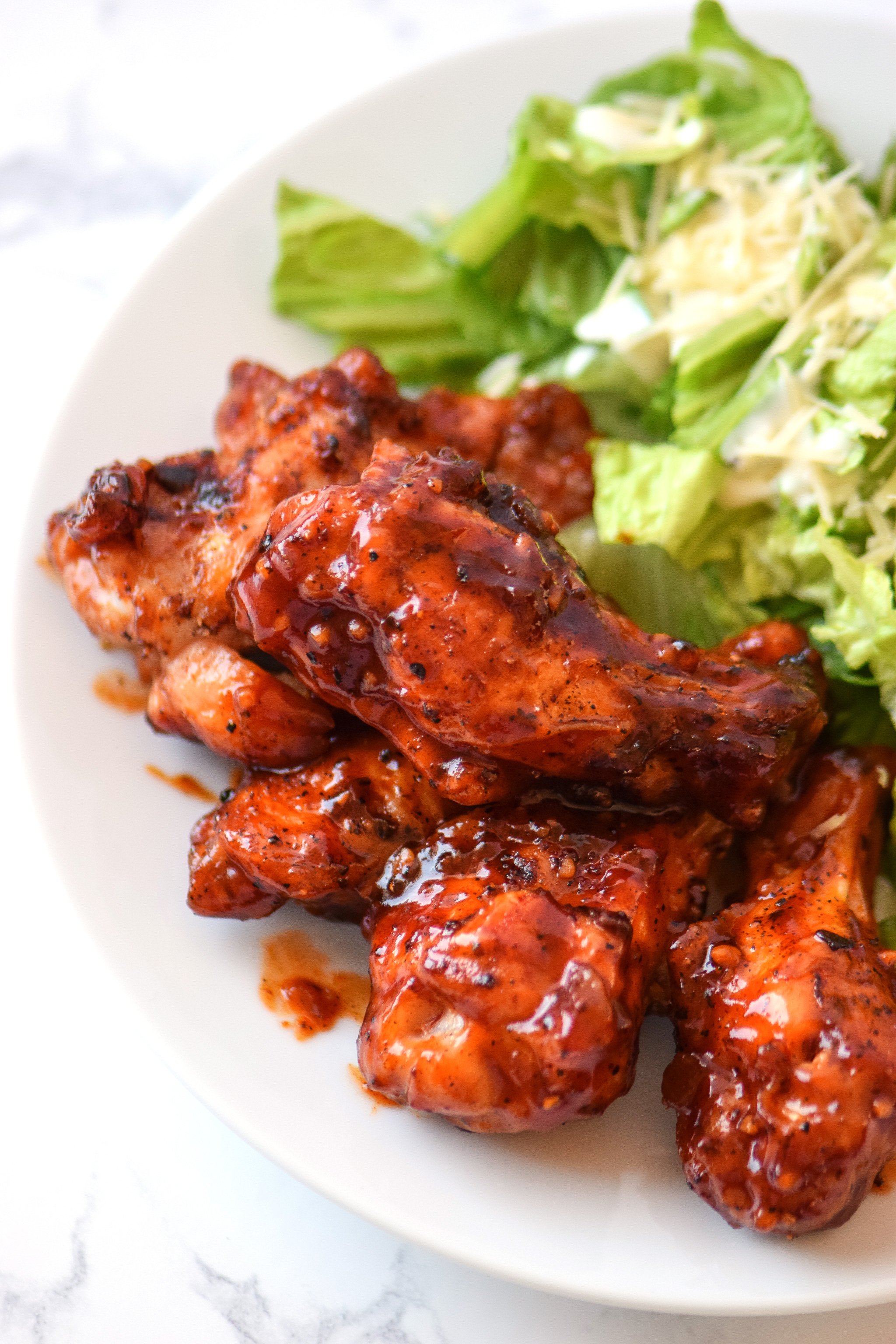 Smoky Habanero Barbecue Grilled Chicken Wings recipe - Crispy barbecue grilled wings smothered in smoky hot tangy habanero BBQ sauce! ProjectMealPlan.com