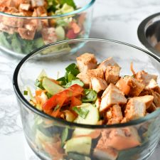 Meal Prep Satay Inspired Thai Chicken Salad Bowls - Project Meal Plan