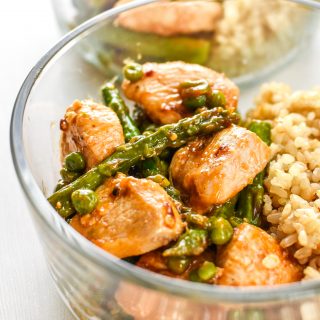 Meal Prep Spicy Chicken and Asparagus Rice Bowls - Project Meal Plan