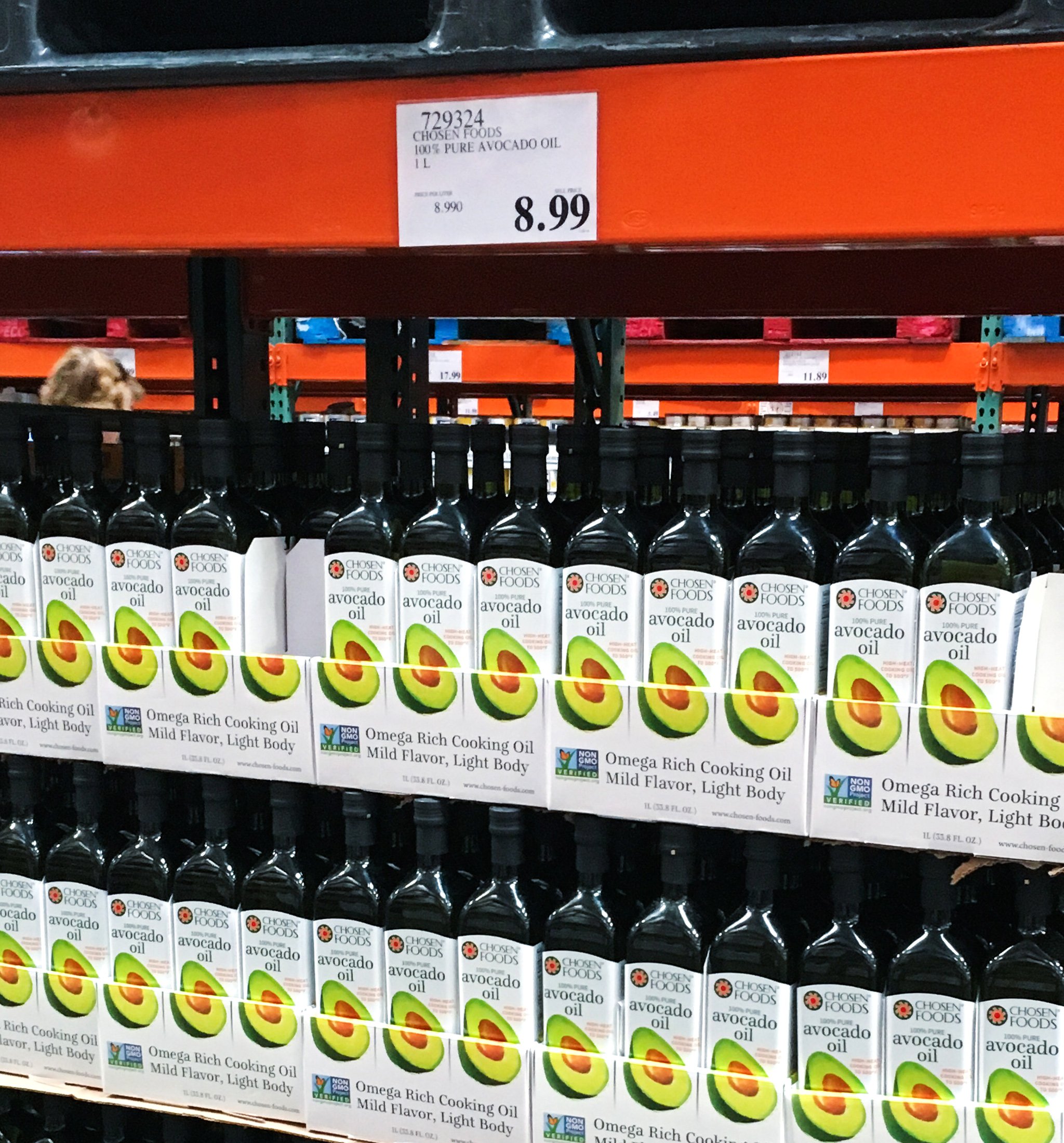 Boxes of bottles of avocado oil for sale at Costco - buying in bulk is one of the 12 Tips to Help You Master Your Weekly Meal Prep Routine