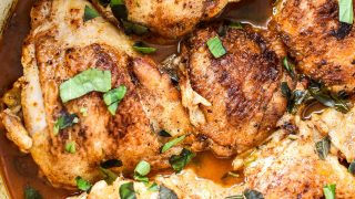 Hot Basil Coconut Braised Chicken Thighs