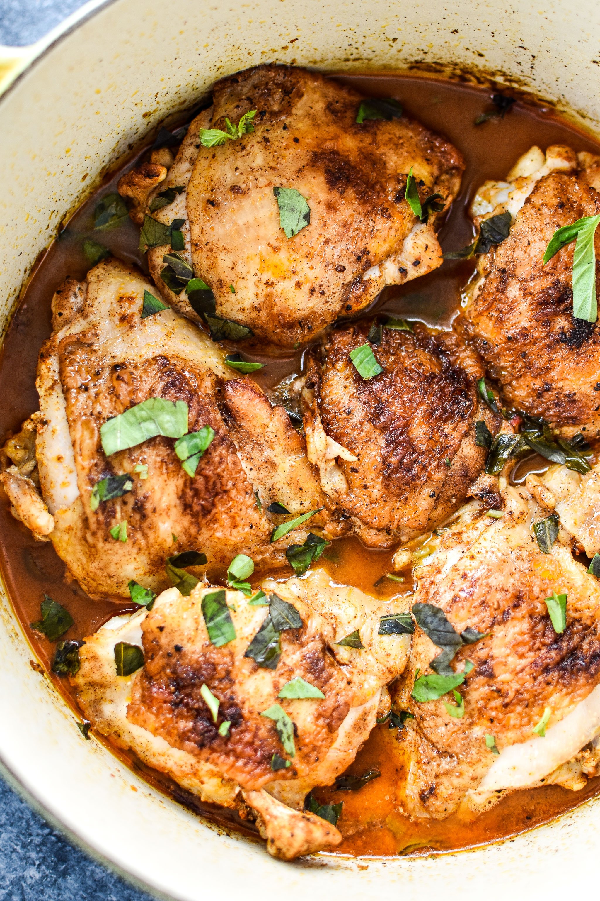 Hot Basil Coconut Braised Chicken Thighs - Project Meal Plan