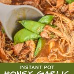 pin image with text for honey garlic chicken meal prep bowls.