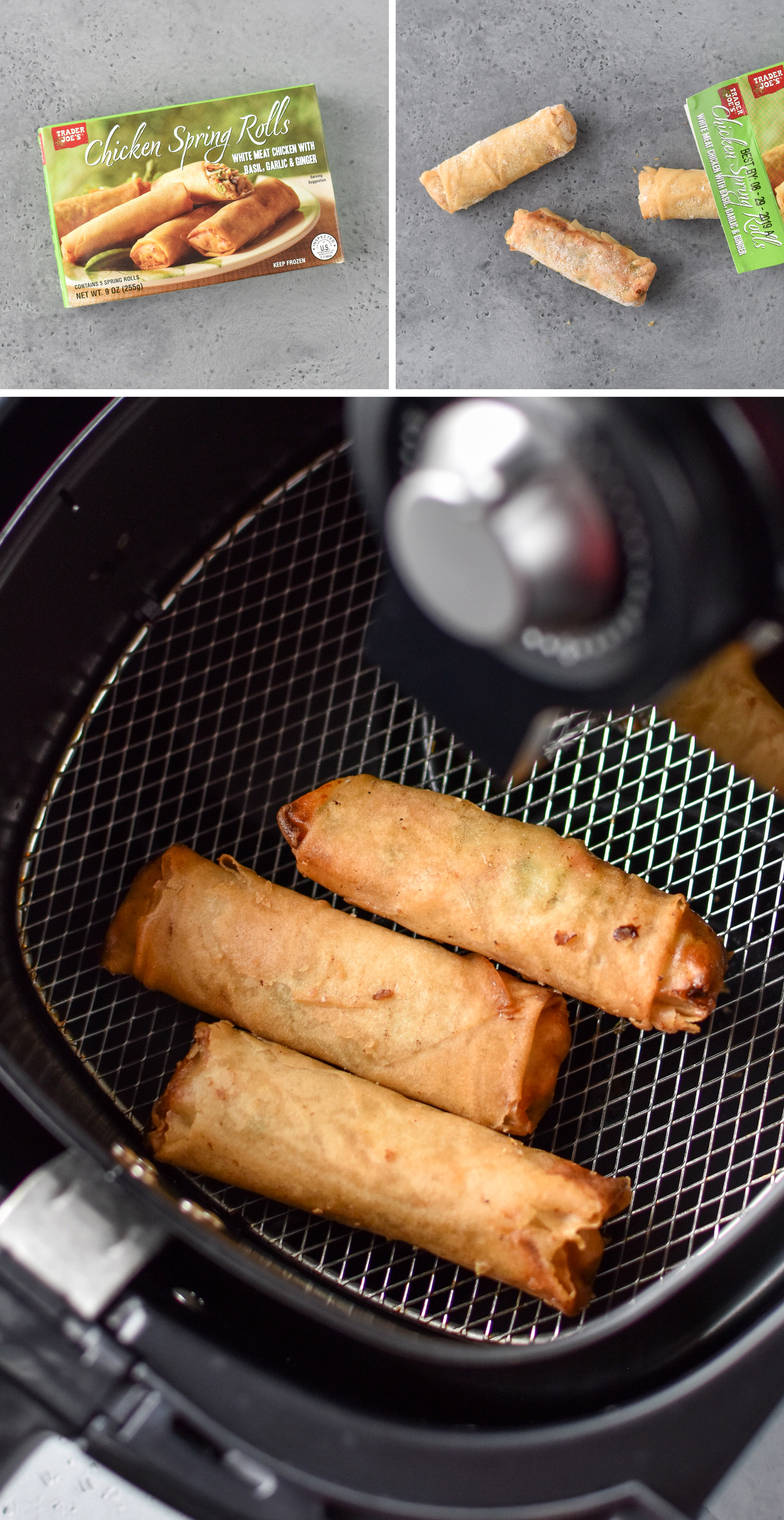 chicken spring rolls from trader joe's made in the air fryer
