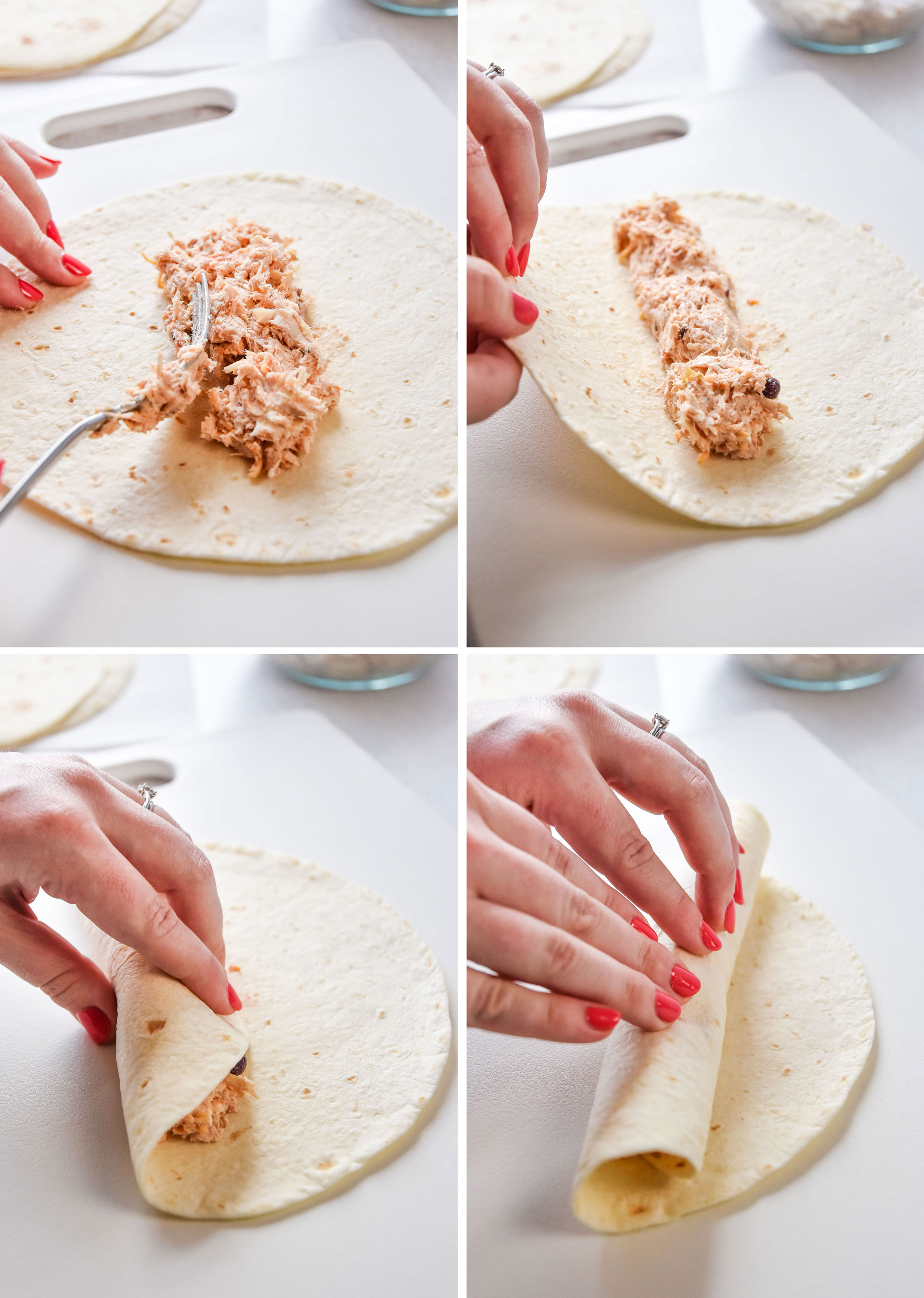 how to roll up the air fryer chicken taquitos