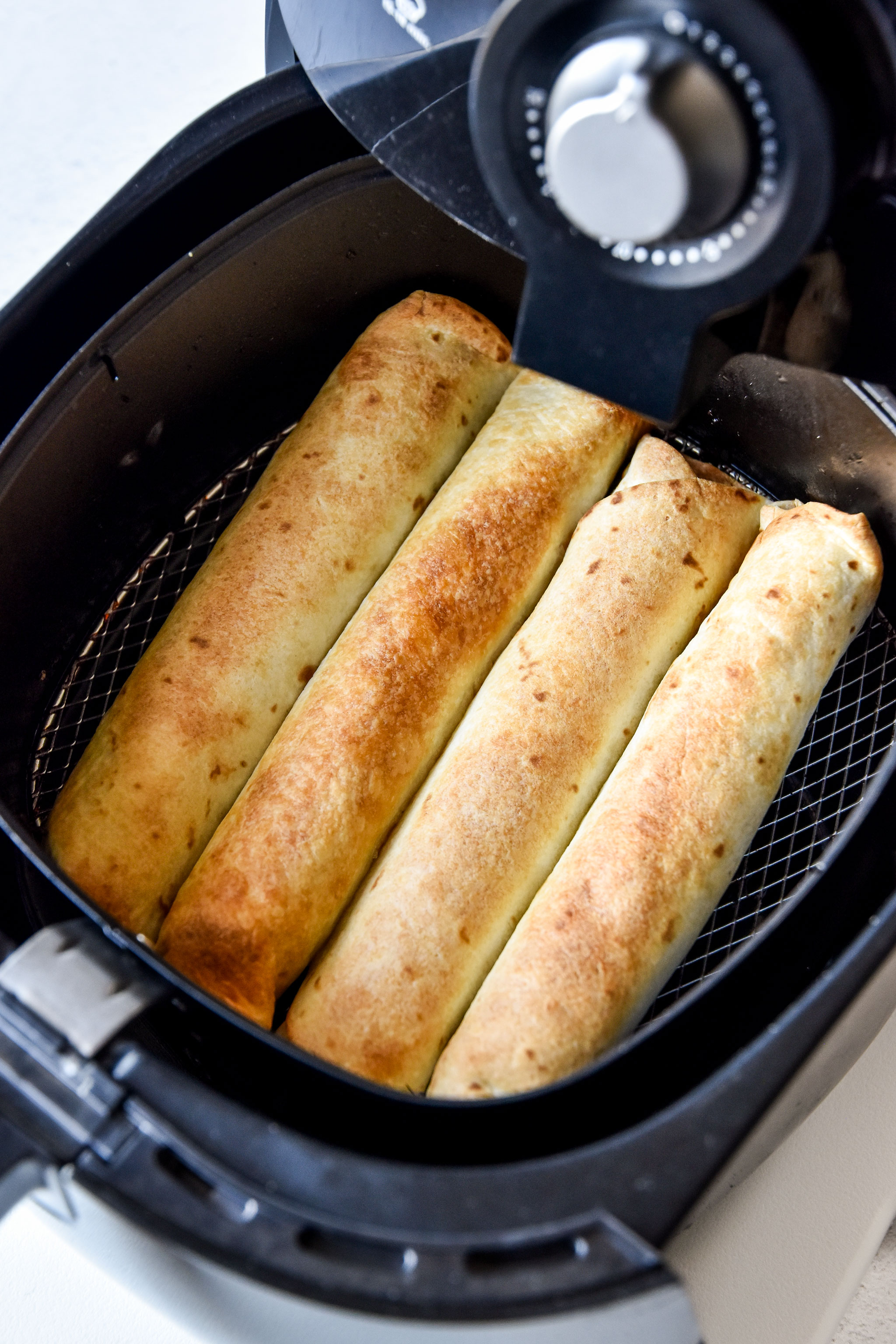 air fryer chicken taquitos or flautas made in the air fryer