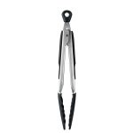 oxo 9 inch tongs with silicone ends.