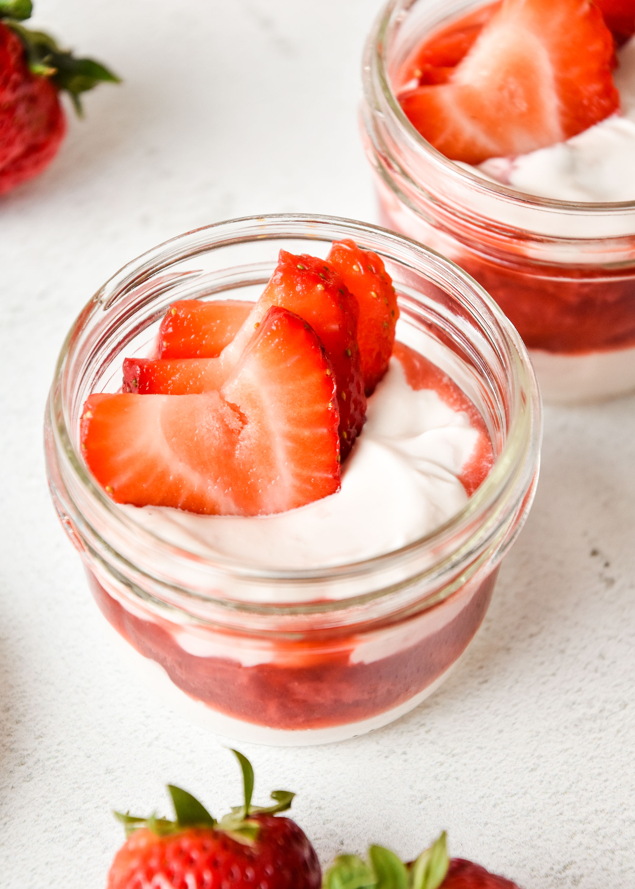 strawberry whipped yogurt cups