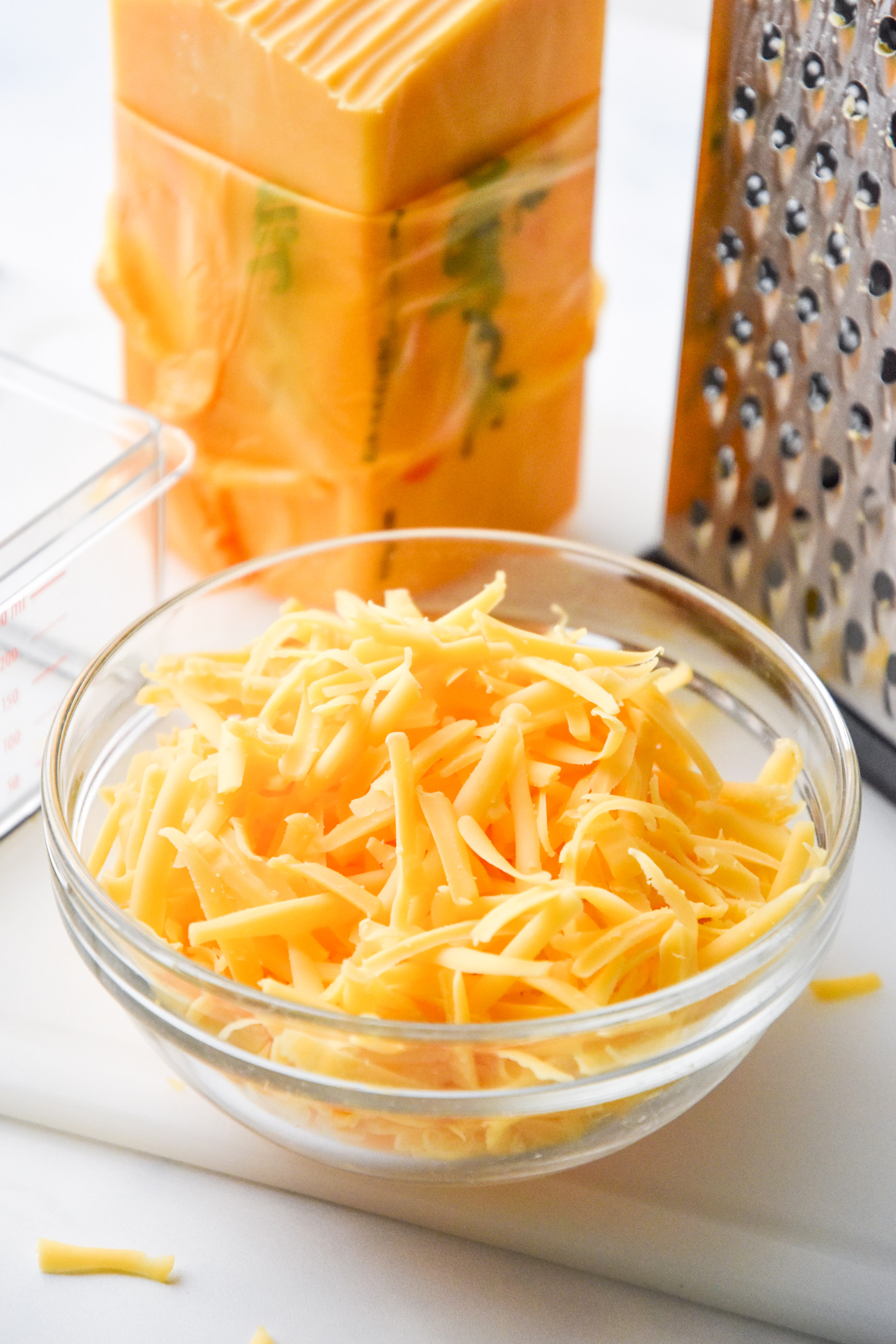 shredded cheese for the chili cheese dip