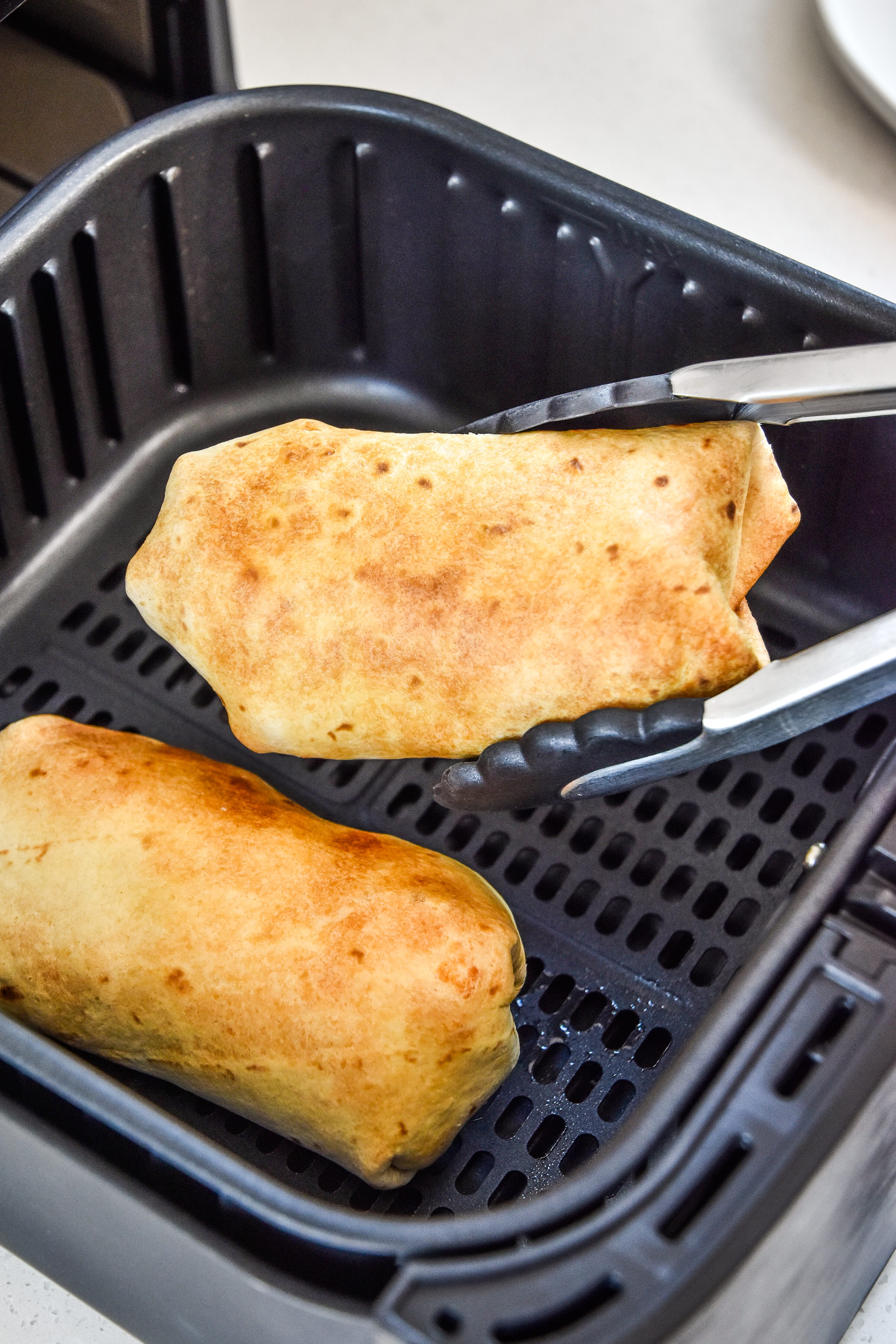 air fryer breakfast burritos just cooked in the air fryer