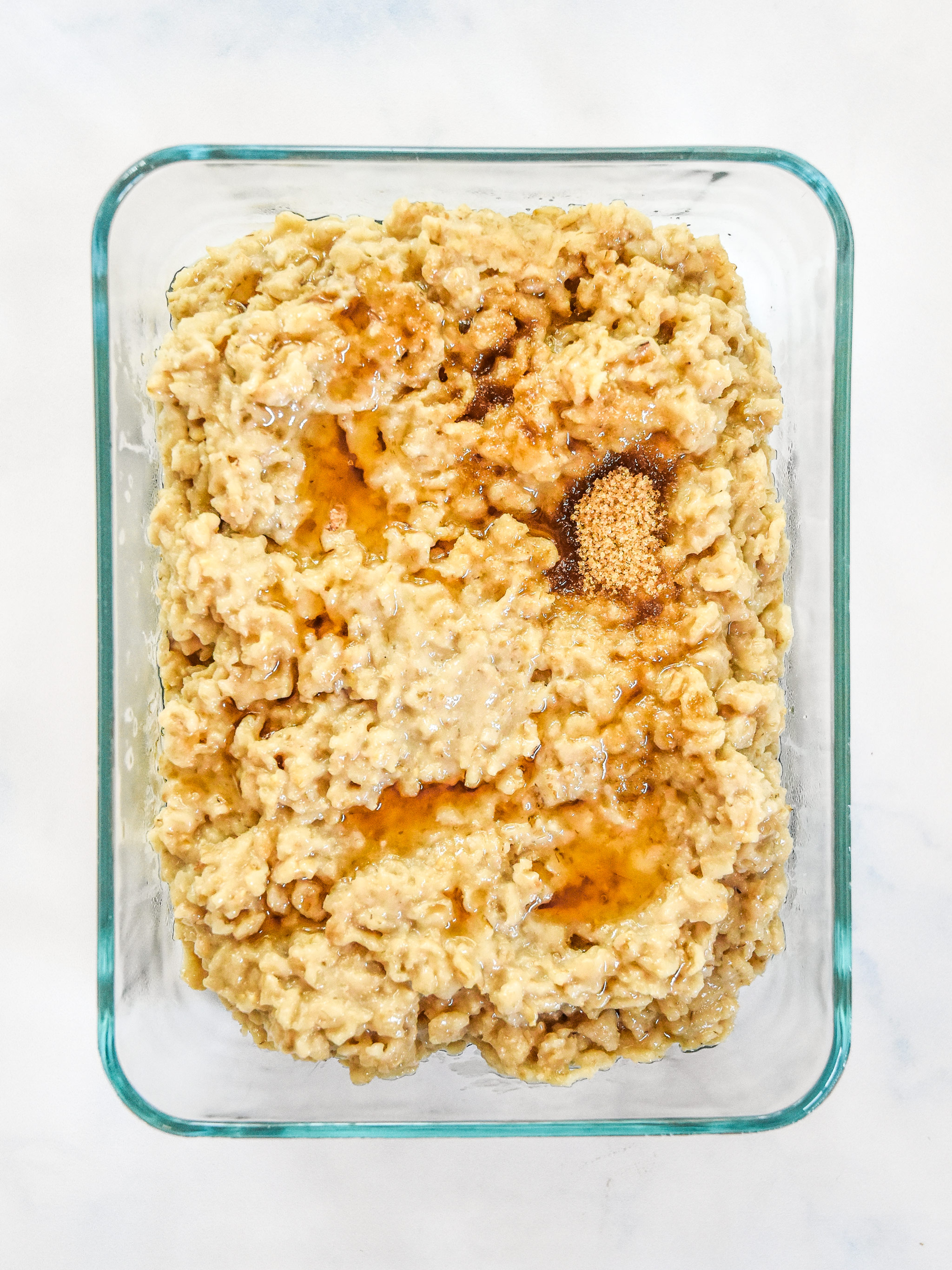 instant pot maple brown sugar oatmeal in a meal prep container