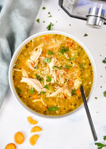 Instant Pot Ginger Chicken & Rice Soup - Project Meal Plan