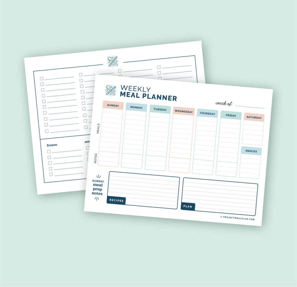 Weekly meal planner.