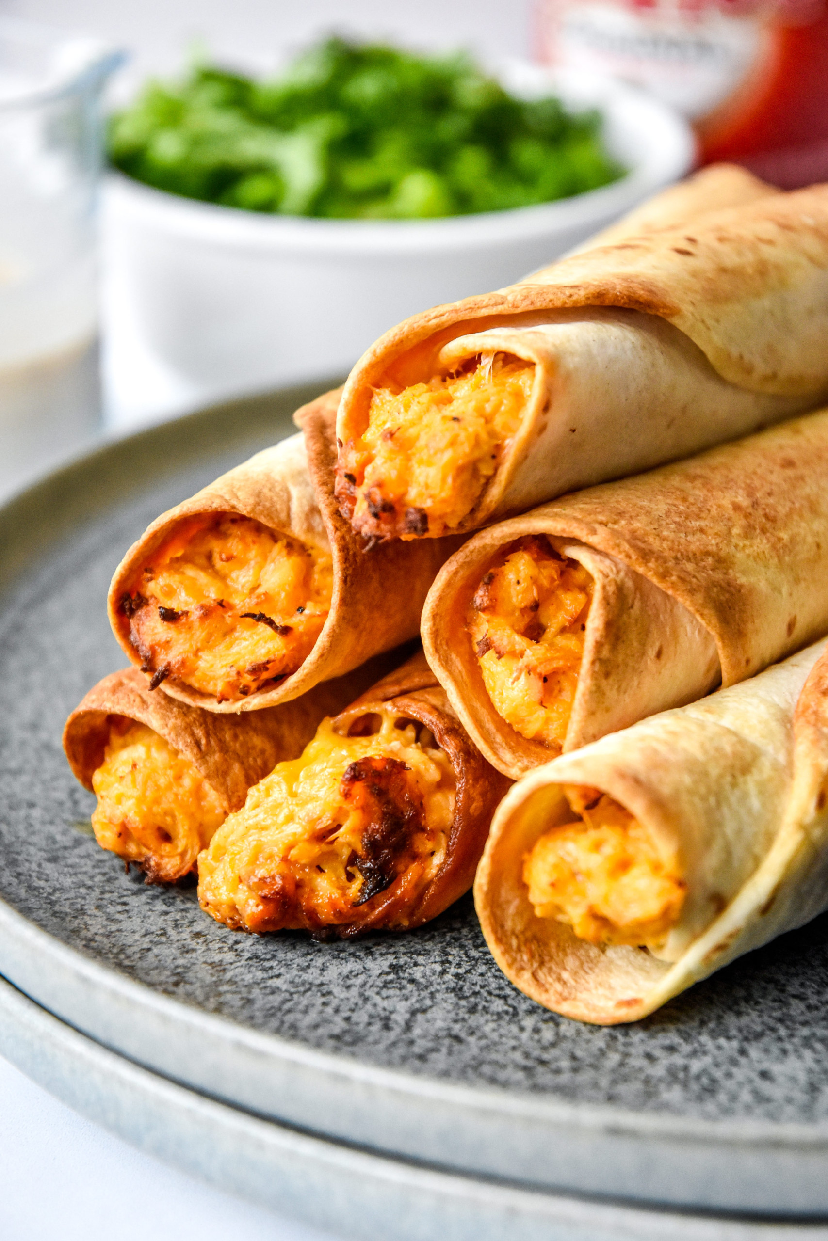 Air Fryer Buffalo Chicken Flautas
