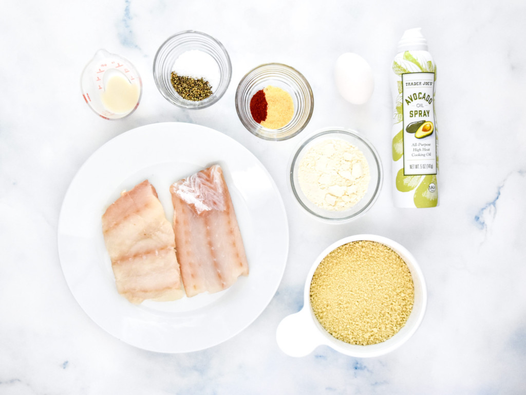 ingredients required to make the freezer friendly homemade fish sticks before cooking.
