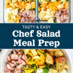 pin image for easy chef salad meal prep.