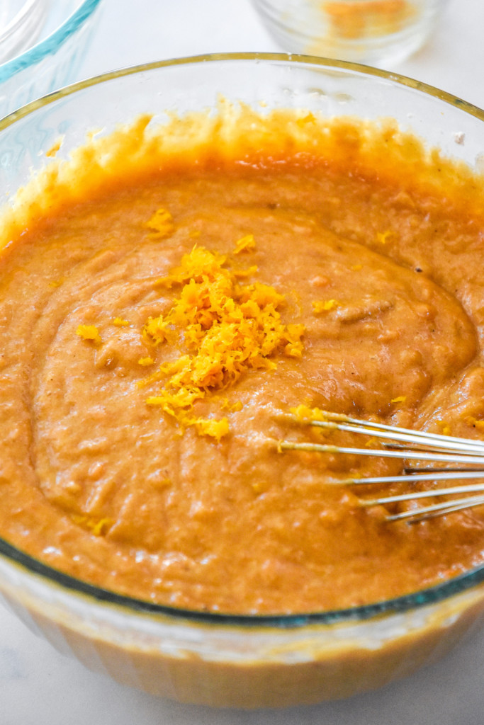 batter for the sweet potato spice cake.