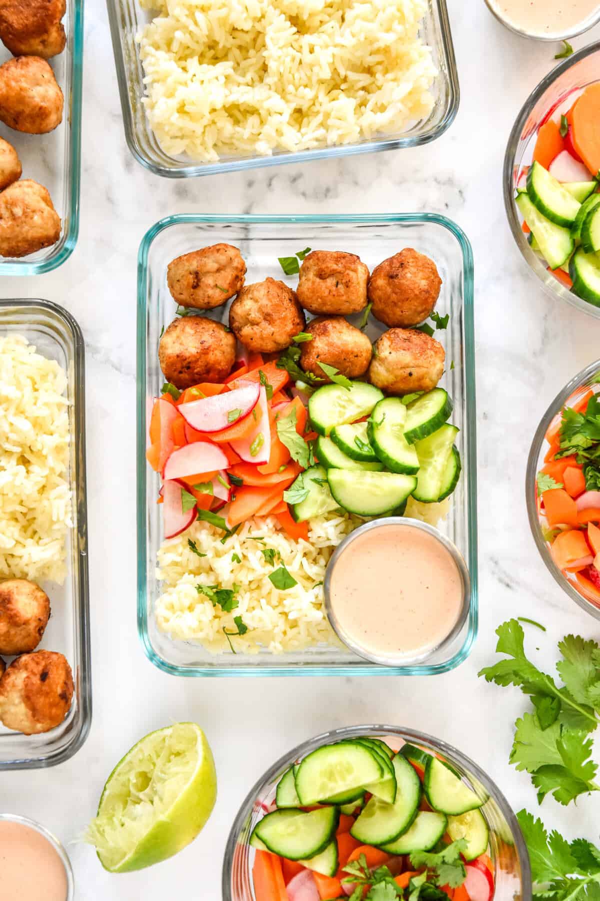 Banh Mi Inspired Meal Prep Bowls