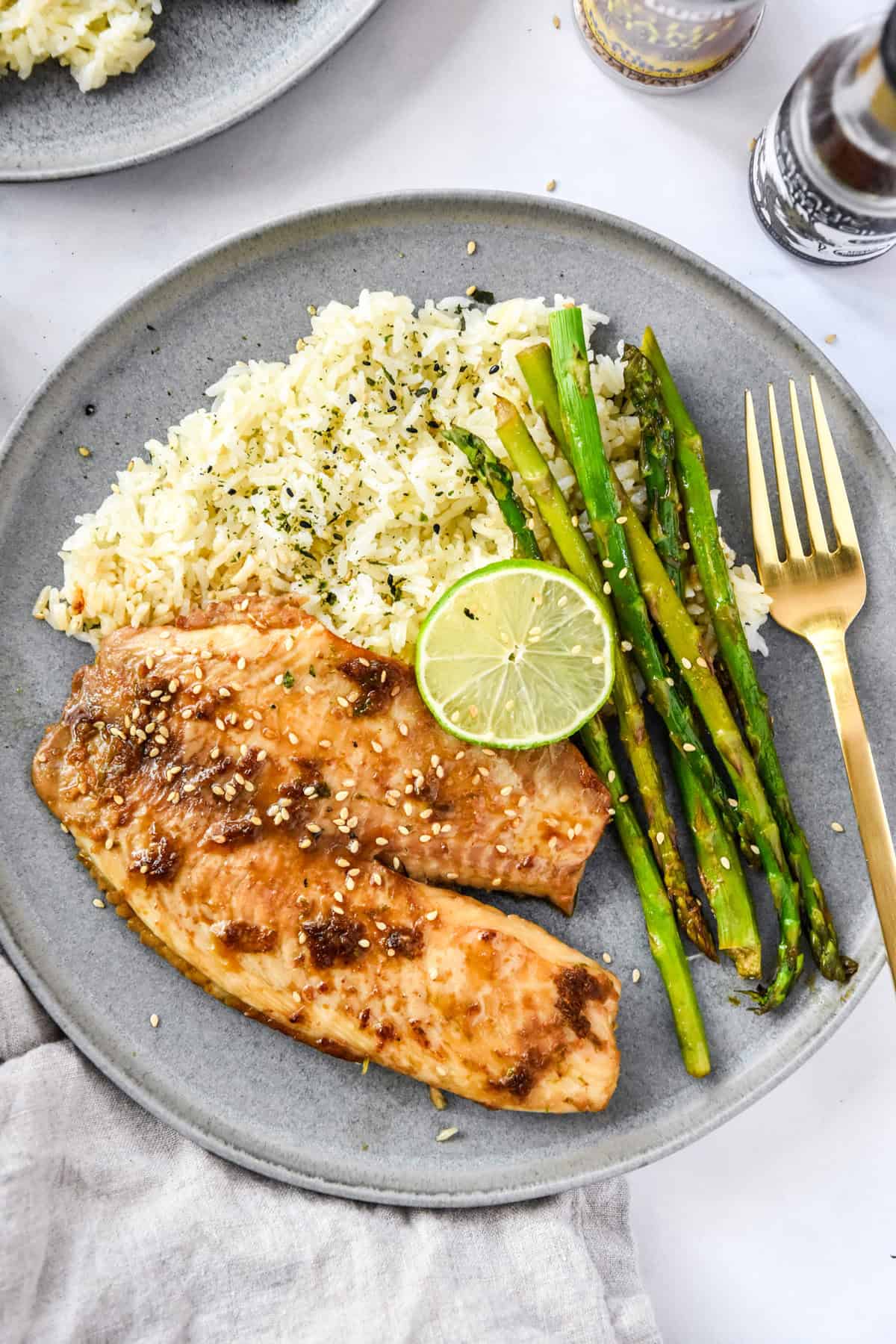 Ginger Soy Tilapia and Broiled Asparagus