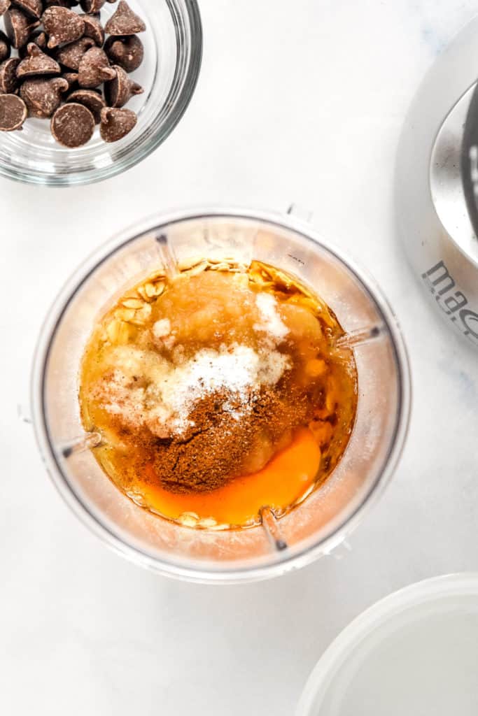 pouring batter into a
greased white ramekin.