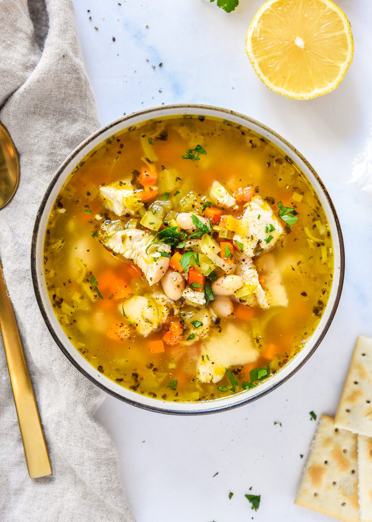 White Bean Lemon Chicken Soup