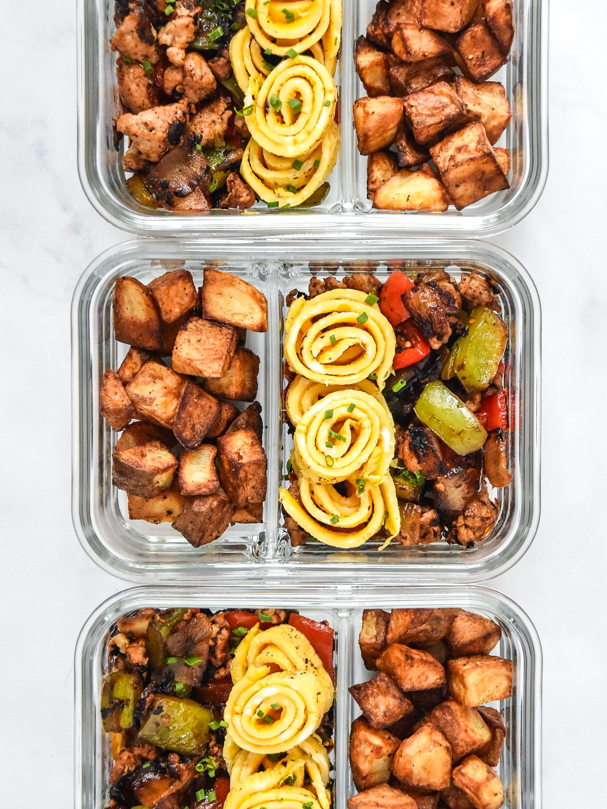 Crispy Potato Egg Ribbon Breakfast Bowls