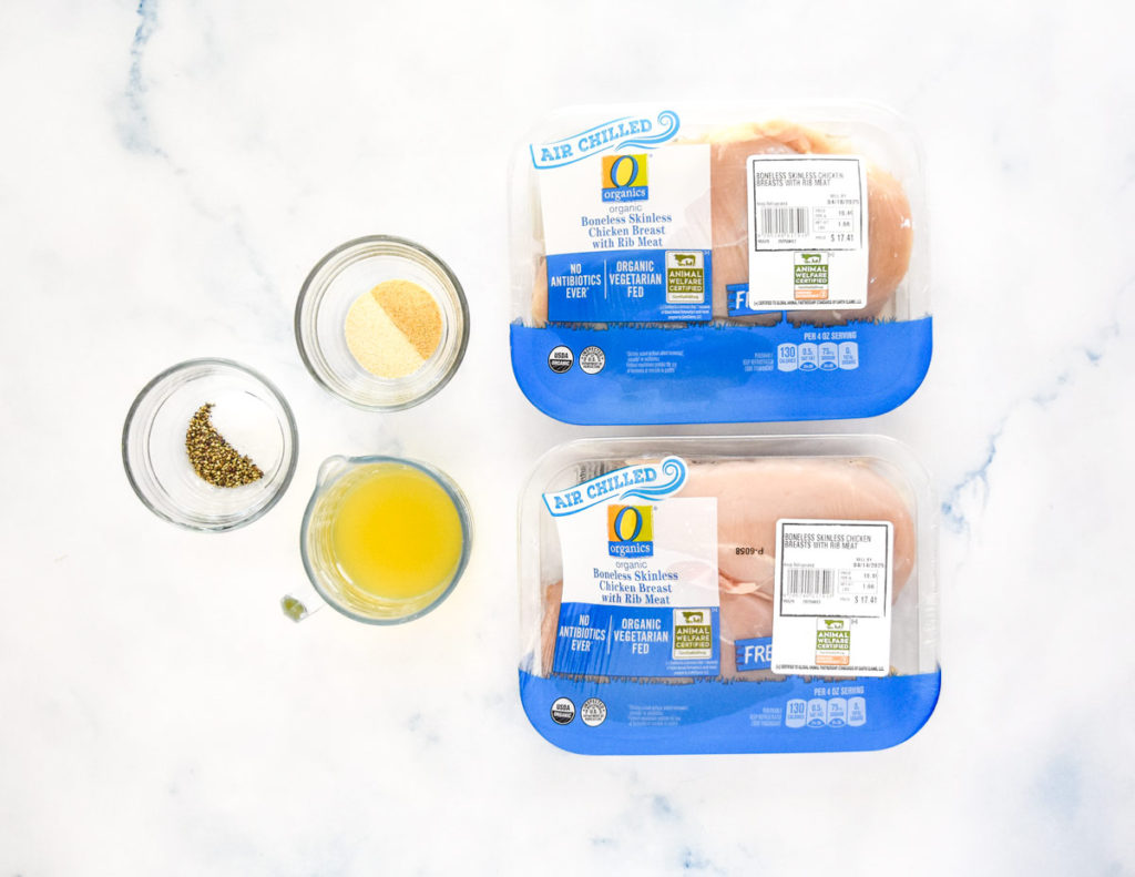 ingredients required to make baked chicken breasts.