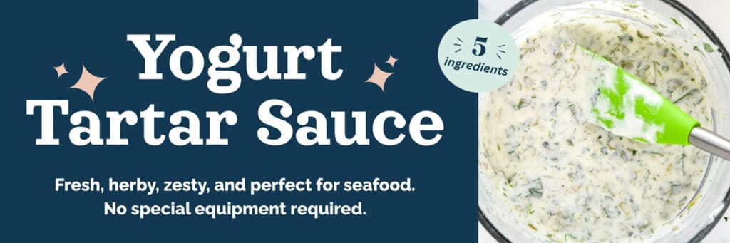 decorative banner image for yogurt tartar sauce.