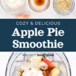 decorative pin image for cozy apple pie smoothie.
