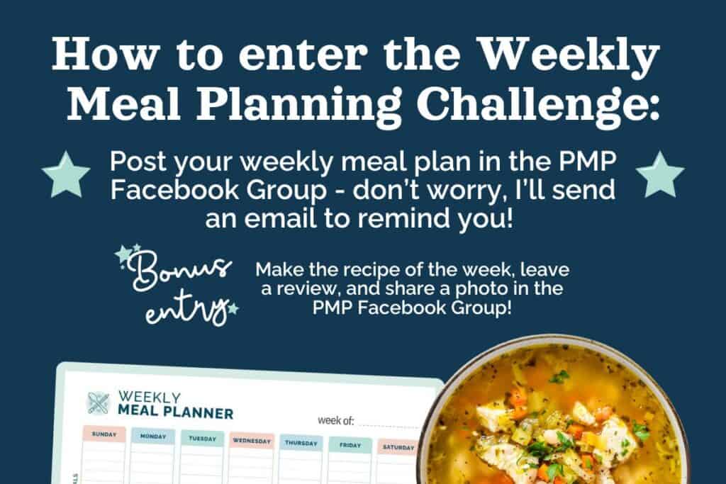 decorative image for how to enter weekly meal planning challenge.