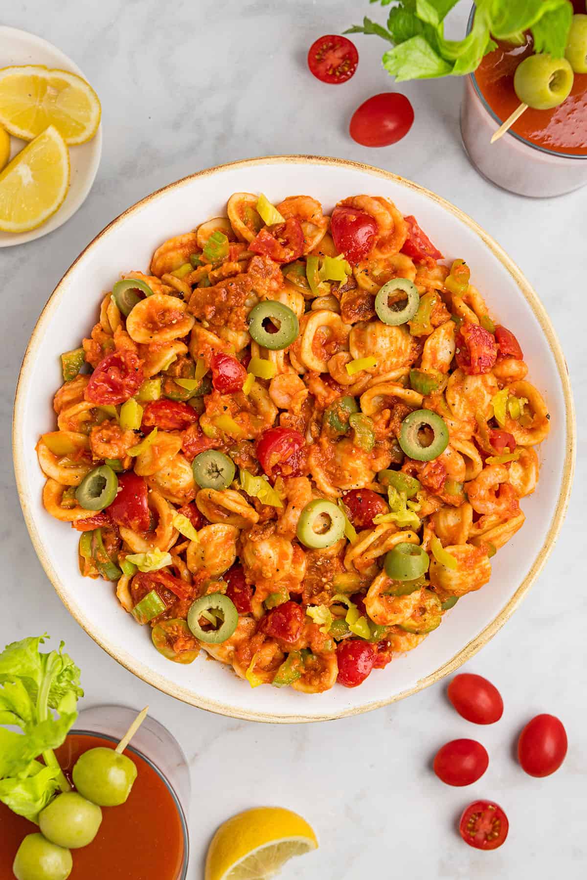 Loaded Bloody Mary Pasta Salad
